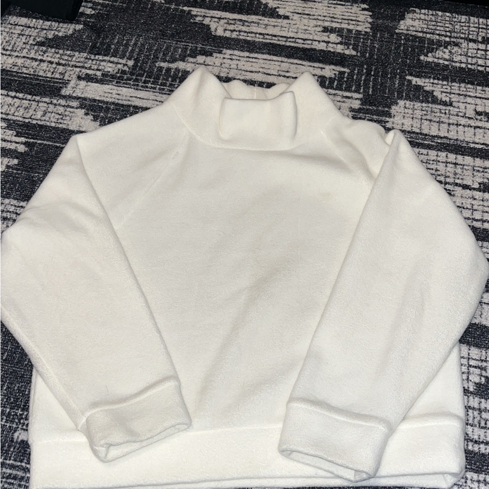 Girl’s Cream Turtleneck Sweater